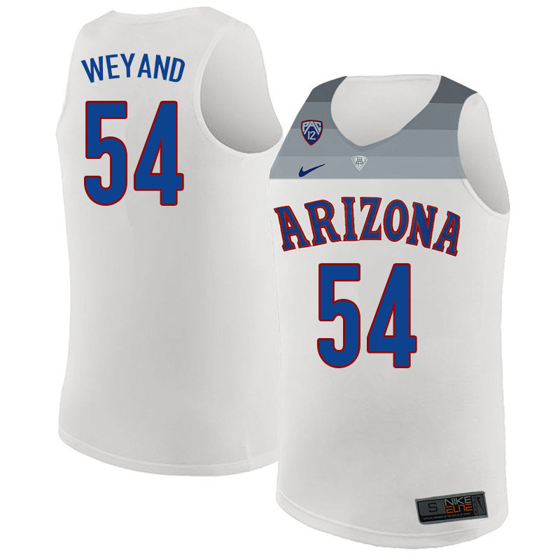 2018 Men #54 Matt Weyand Arizona Wildcats College Basketball Jerseys Sale-White